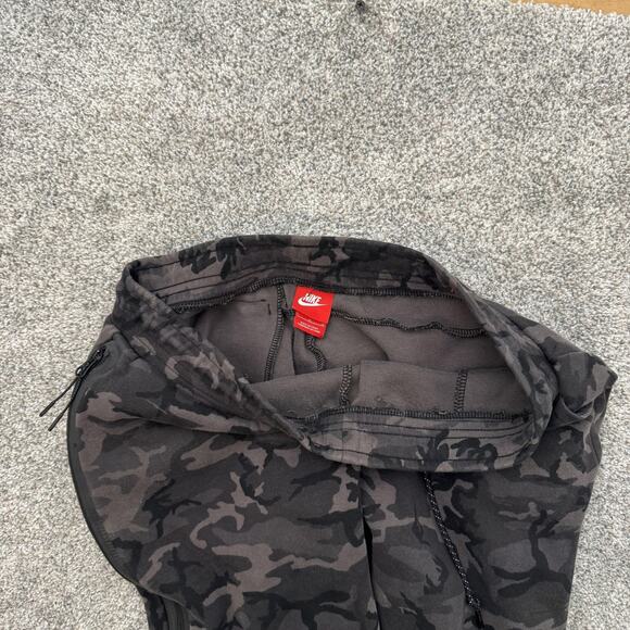 Nike Pants Mens Large Black Gray Camo Tech Fleece Joggers Sweatpants Pockets - Picture 5 of 14